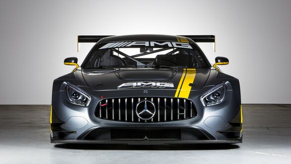 Обои на рабочий стол Mercedes Benz C190 GT3 спереди