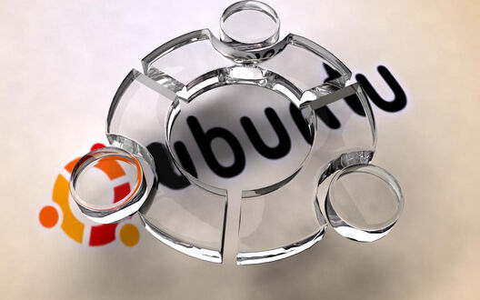 Обои на рабочий стол Стеклянный логотип ubuntu