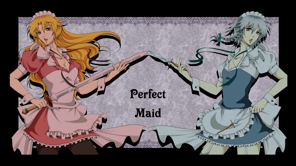 Обои для рабочего стола Izayoi sakuya / сакуя изаеи и Yumeko из игры Touhou project / проект Восток, perfect maid