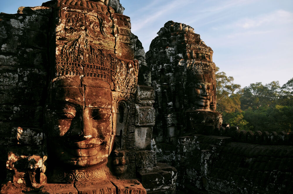 Обои для рабочего стола Скульптуры руин храма Angkor, Cambodia / Камбоджа