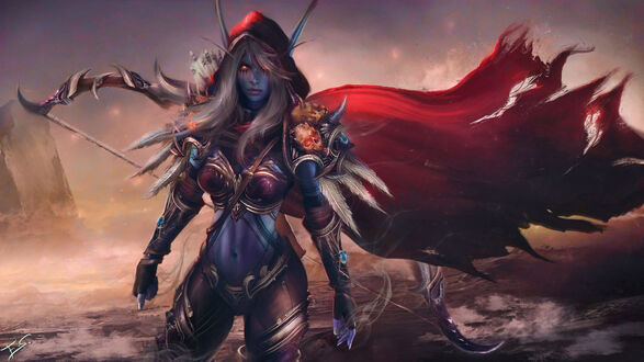 Обои на рабочий стол Sylvanas Windrunner / Сильвана Ветрокрылая, из игры World of Warcraft / Мир военного ремесла, by Eddy-Shinjuku