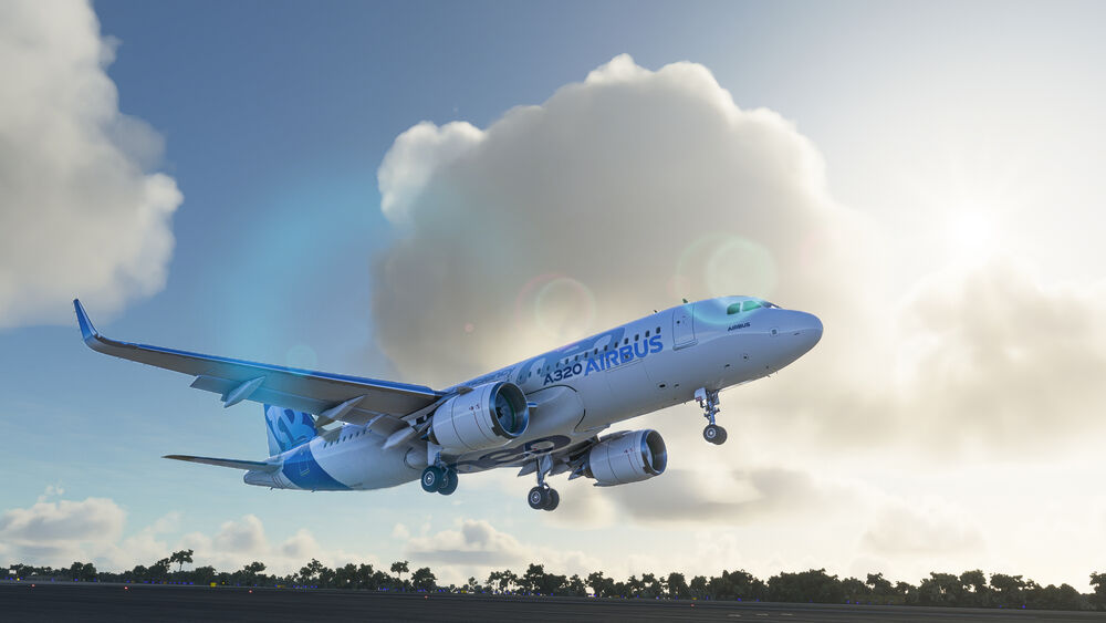 Обои для рабочего стола Airbus A320 взлетает