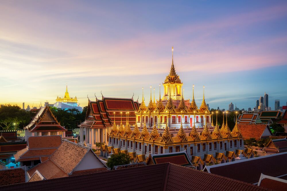 Обои для рабочего стола Храм Ratchanatdaram, Bangkok / бангкок, thailand