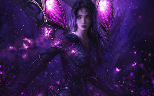 Обои на рабочий стол KaiSa / КайСа персонаж из игры League of Legends / Лига Легенд