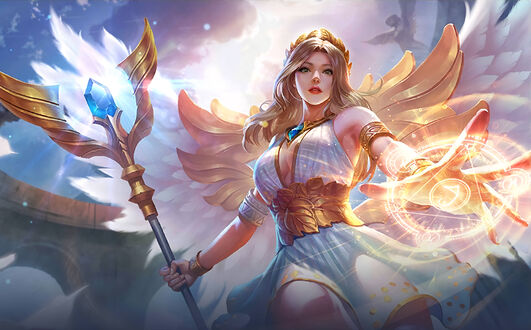 Обои на рабочий стол Rafaela - Wings Of Holiness / Рафаэла - Крылья Святости из игры / Game Mobile Legends Bang Bang