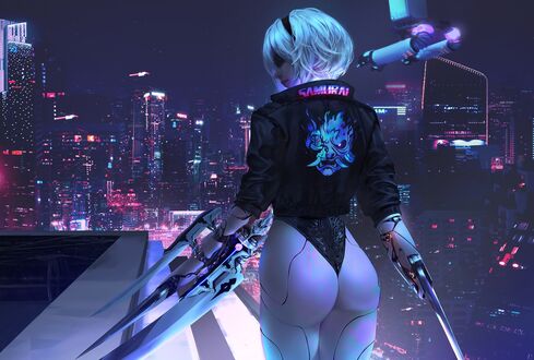 Обои на рабочий стол YoRHa №2 тип B из игры NieR: Automata