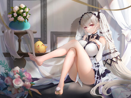 Обои на рабочий стол Формидебл / Formidable и Manjuu / Манджуу из игры Azur Lane