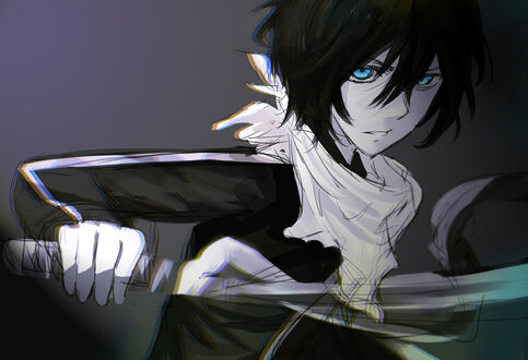 Обои на рабочий стол Yato / Ято из аниме Noragami / Бездомный бог с катаной в руке