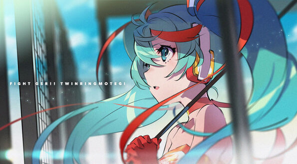 Обои на рабочий стол Vocaloid Hatsune Miku / Вокалоид Хатсунэ Мику в профиль