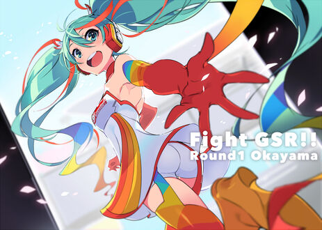 Обои на рабочий стол Улыбающаяся Vocaloid Hatsune Miku / Вокалоид Хатсунэ Мику