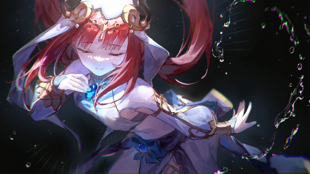 Обои для рабочего стола Nilou / Нило из игры Genshin Impact управляет водой