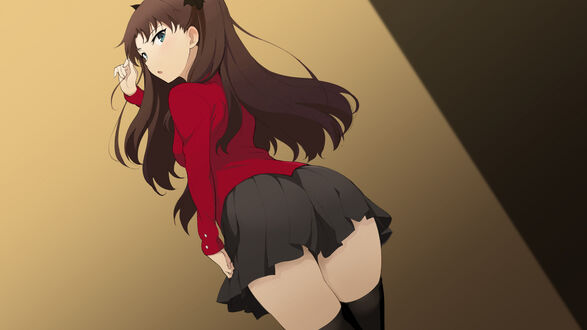 Обои на рабочий стол Рин Тосака / Rin Toosaka из аниме Судьба / Ночь схватки / Fate / stay night