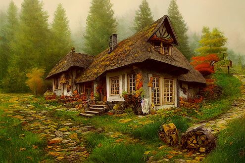 Обои на рабочий стол Домик у леса, Ирландия