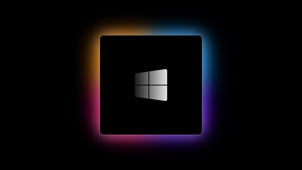 Обои На Рабочий Стол Логотип Windows 10 С Радужной Подсветкой На.