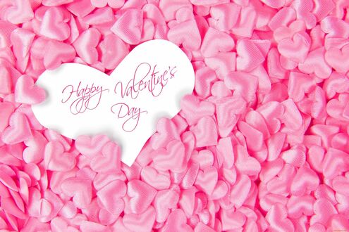 Обои на рабочий стол Сердце в розовых сердечках (Happy valentines day / День Святого Валентина)