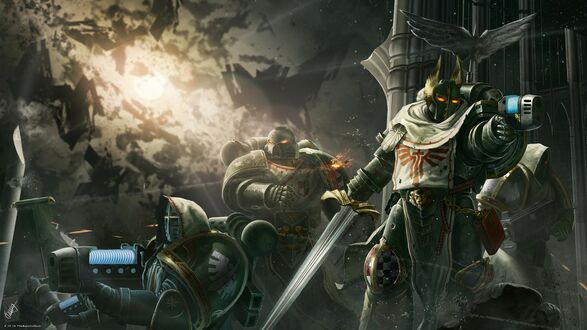 Обои на рабочий стол Космодесант из вселенной Warhammer 40000