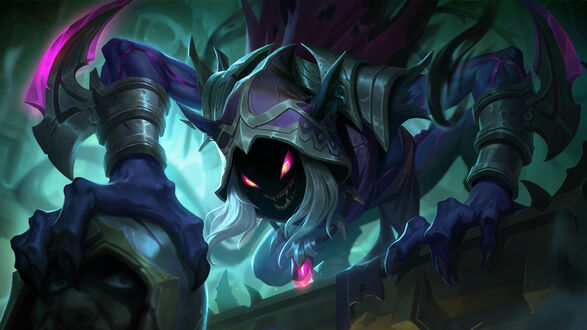 Обои на рабочий стол Helcurt Shadowbringer / Хелкарт в облике «Посол тьмы», персонаж из игры Mobile Legends: Bang Bang!