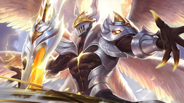 Обои на рабочий стол Argus / Аргус в облике «Рассвет», персонаж из игры Mobile Legends: Bang Bang!