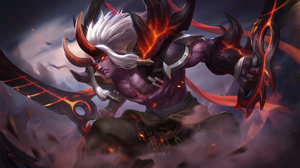 Обои на рабочий стол Martis / Мартис в облике «Огненная пасть», персонаж из игры Mobile Legends: Bang Bang!