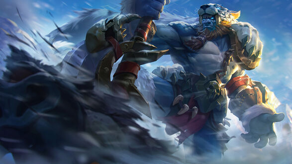 Обои на рабочий стол Balmond / Бальмонд в облике «Мощь Варваров», персонаж из игры Mobile Legends: Bang Bang!