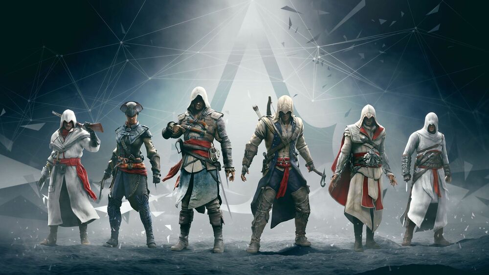 Обои для рабочего стола 6 героев компьютерной игры Assassins creed: Revelations