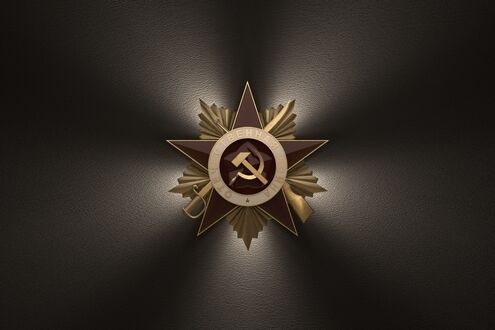 Обои на рабочий стол Звезда отечественная война на сером фоне на 9 мая