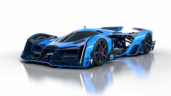 Обои на рабочий стол Голубой Bugatti на белом фоне