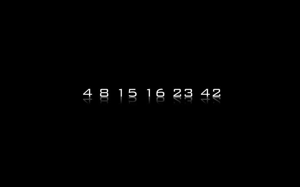 Обои для рабочего стола Код 4815162342 на черном фоне из сериала Lost / Остаться в живых