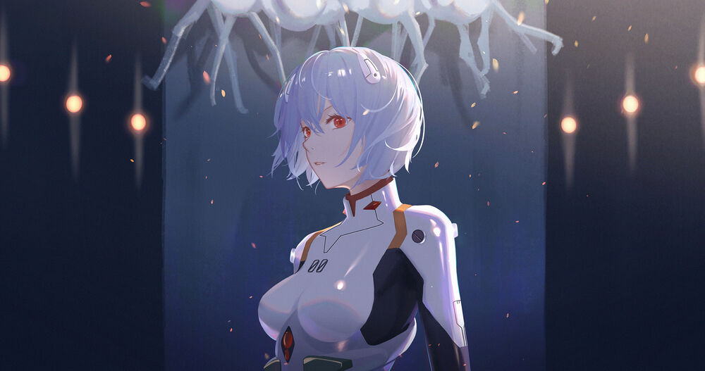 Обои для рабочего стола Рей Аянами / Rei Ayanami из аниме Евангелион нового поколения / Neon Genesis Evangelion