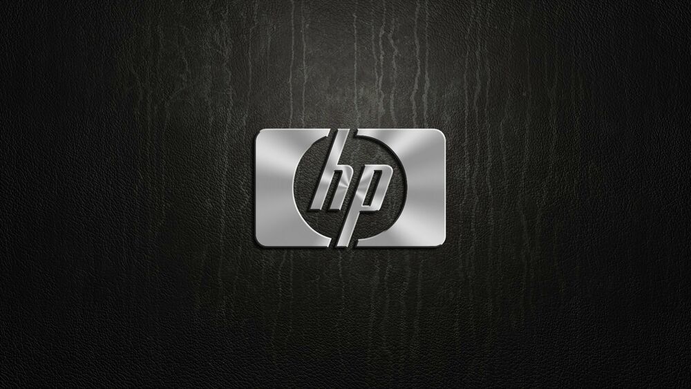 Обои для рабочего стола Логотип HP на темном фоне