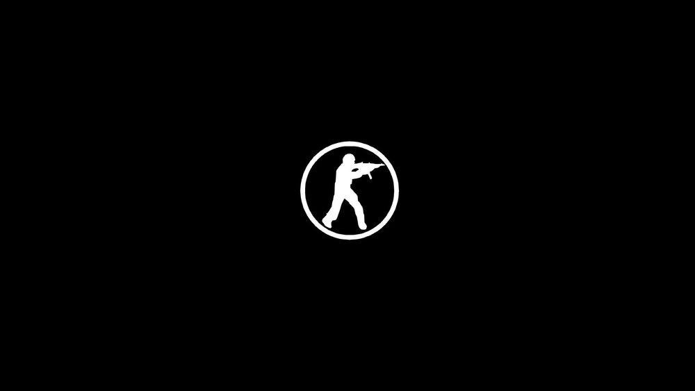 Обои для рабочего стола Логотип Counter strike, CS 1. 6 на черном фоне