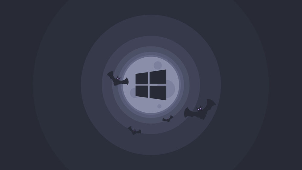 Обои для рабочего стола Летучие мыши на логотипе Windows