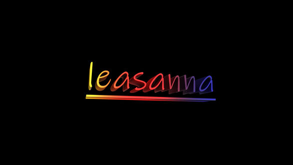 Обои на рабочий стол Надпись leasanna на черном фоне