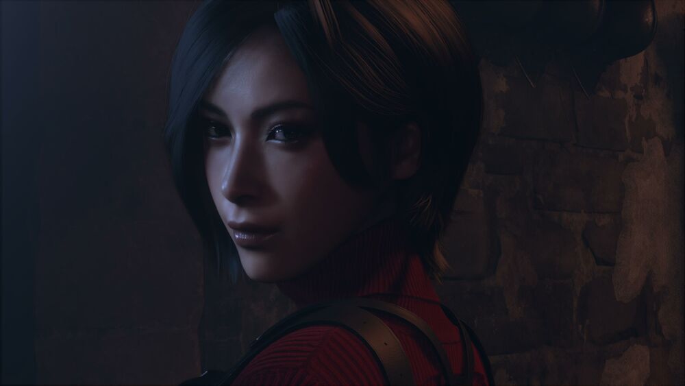 Обои для рабочего стола Портрет Ada Wong / Ада Вонг из игры Resident Evil 2 / Обитель зла 2 в полумраке