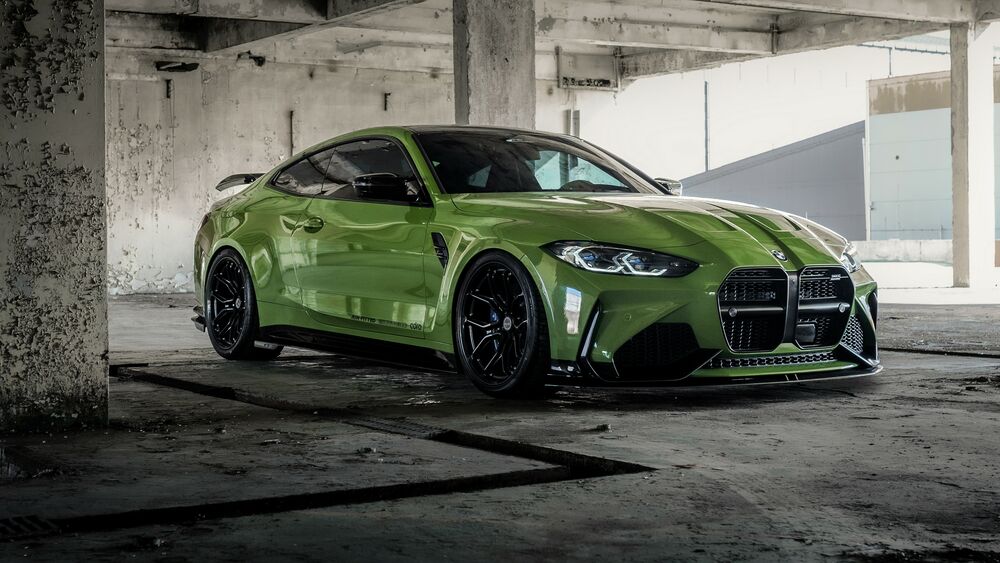 Обои для рабочего стола Зеленый ADRO BMW M4 Coupé Facelift Kit на крытой парковке