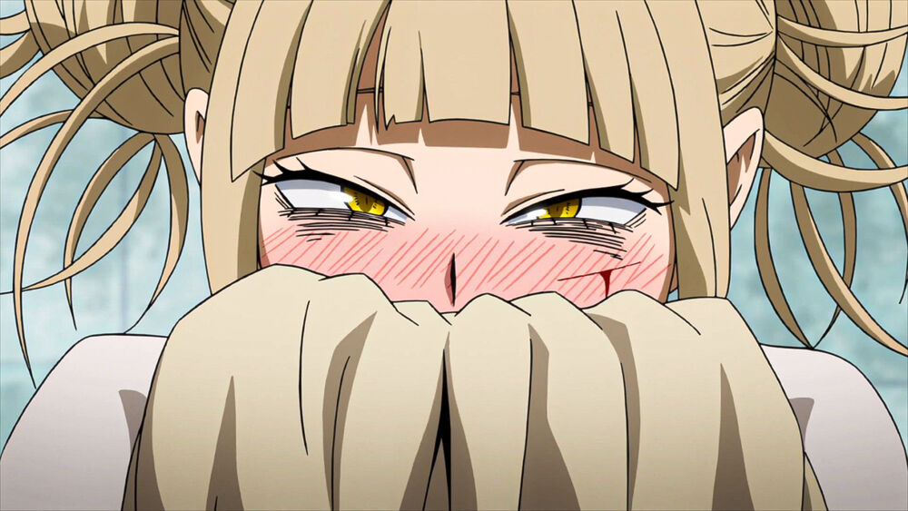 Обои для рабочего стола Портрет покрасневшей Toga Himiko / Химико Тога из аниме Boku no Hero Academia / Моя геройская академия