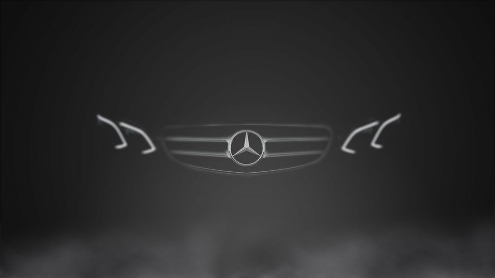 Обои для рабочего стола Решетка радиатора с логотипом Mercedes