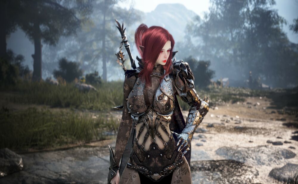 Обои для рабочего стола Эльфийка Dark knight / Темный рыцарь из игры Black Desert / Черная Пустыня