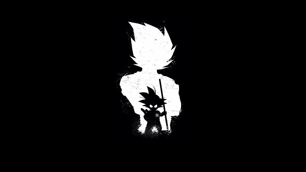 Обои для рабочего стола Силуэт Сон Гоку / Son Goku из аниме Жемчуг дракона / Dragon Ball