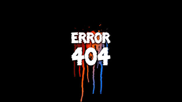 Обои на рабочий стол Ошибка error 404 на черном фоне