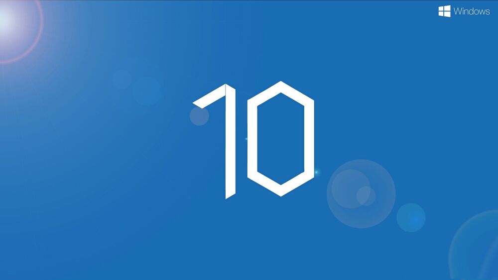 Обои для рабочего стола Цифра 10 на голубом фоне (windows)