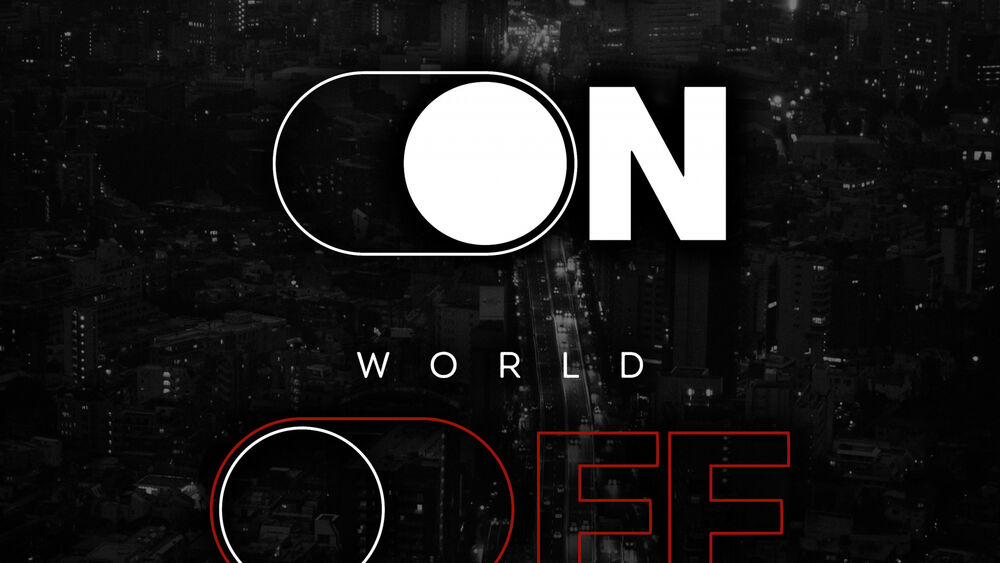 Обои для рабочего стола Переключатели ON и OFF на черном фоне (world)
