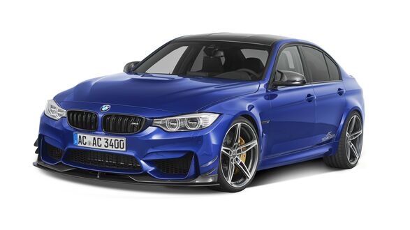 Обои на рабочий стол Синий BMW M3 ACS3 Sport от тюнинг ателье AC Schnitzer на светлом фоне
