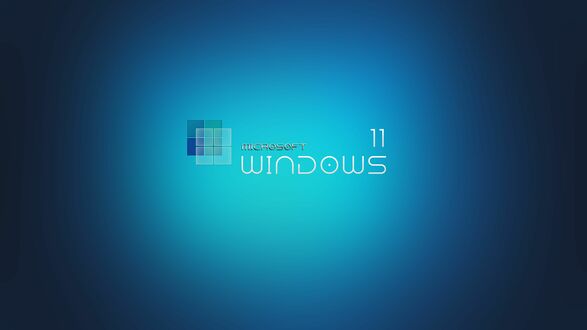 Обои на рабочий стол Надпись Windows 11 на голубом фоне