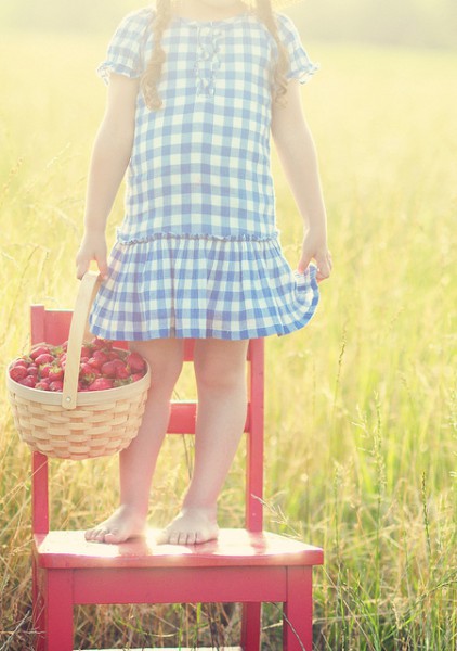 Фото Девочка с корзинкой ягод