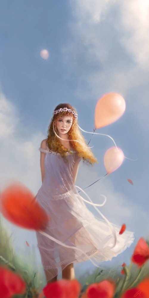 Фото Девушка с воздушными шариками