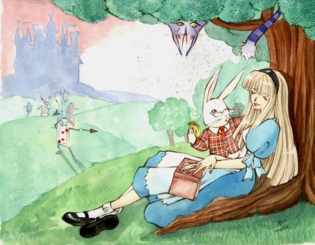 Алиса в стране чудес на прозрачном фоне