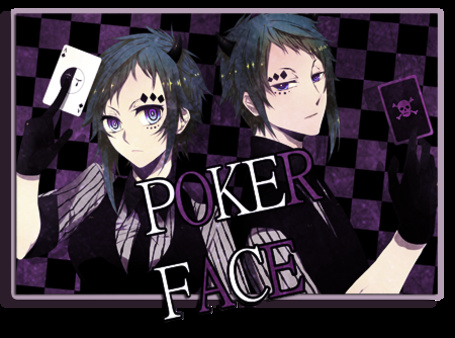 Фото Девушка и парень с рожками держат в руках карты (Poker Face)