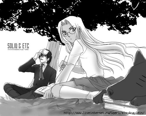 Фото Алукард и Интегра на природе из аниме Хеллсинг / Hellsing (SOLD\u0026ETC)