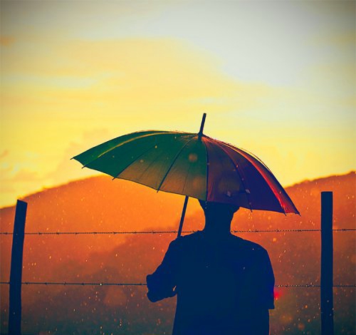 Фото Мужчина с зонтом